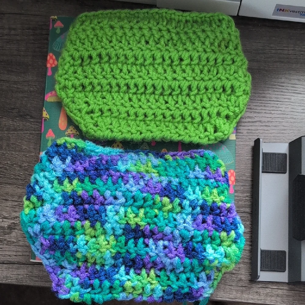 Two Handmade Crochet Baby Diaper Covers for Newborn Photoshoot